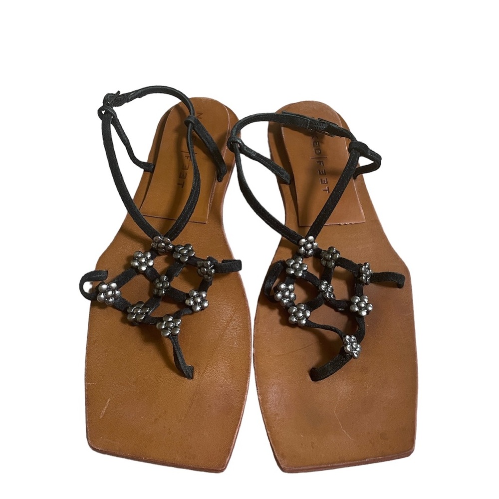 Naked Feet Leather Flat Sandals